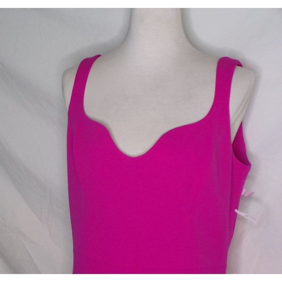 🆕DRESS THE POPULATION Sloane Sleeveless Sheath Dress Fuchsia Pink X-Large 10-12 - Picture 10 of 12
